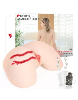 Мастурбатор-полуторс с двойным слоем материала и вибрацией Jenny Onahole Real Hips