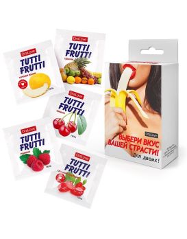 Набор из 5 саше съедобных смазок Tutti-Frutti