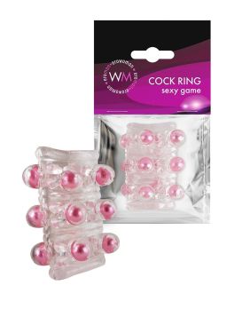 Прозрачная сквозная насадка на пенис с цветными шариками