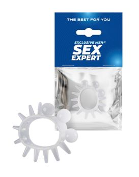 Эластичное эрекционное кольцо с шариками и лучами