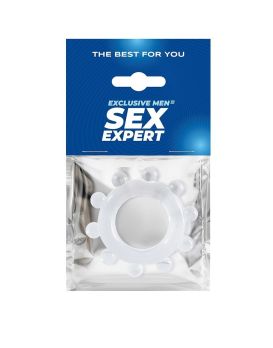 Прозрачное эрекционное кольцо со стимулирующими шариками