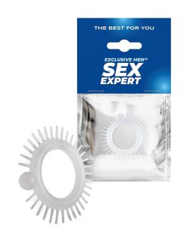 Эластичное эрекционное кольцо с шипиками и шариком