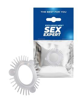 Эластичное эрекционное кольцо с 3 шариками и шипами