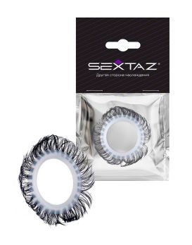 Эластичное эрекционное колечко с черными «ресничками»