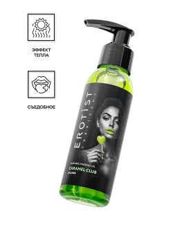 Разогревающее массажное масло Erotist Caramel Club с ароматом дюшеса - 100 мл.