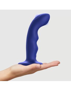 Синяя насадка-стимулятор Strap-On-Me Tapping Dildo Wave