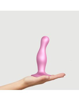 Розовая насадка Strap-On-Me Dildo Plug Curvy size M