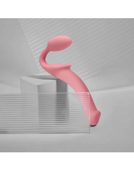 Розовый безремневой страпон Strap-on-me Semi-Realistic Bendable Strap-On size L