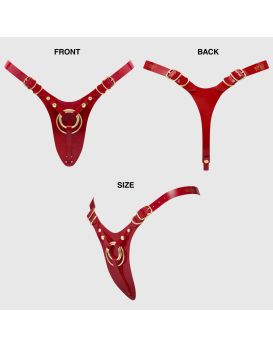 Красный пояс для фиксации насадок Strap-On-Me Leatherette Harness Fabulous