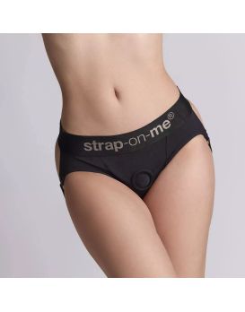 Черные трусики для фиксации насадок Harness Lingerie Heroine XS