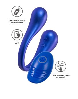 Синий многофункциональный вибратор Inefy с пультом ДУ