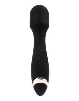 Черный силиконовый wand-вибратор - 18,5 см.