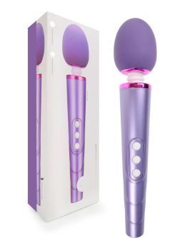 Сиреневый жезловый вибромассажер с головкой на гибкой шее - 25,5 см.