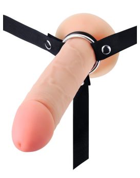 Мужской полый страпон на регулируемых ремешках - 22 см.