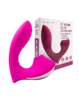 Ярко-розовый вибромассажер с вакуумной стимуляцией клитора