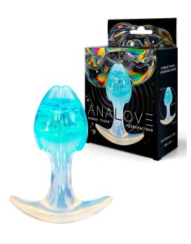 Голубоватая анальная пробка - 8,2 см.