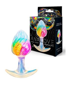 Яркая анальная пробка со спиралевидным рельефом - 9 см.