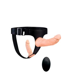 Женский страпон с 2 насадками, вибрацией и пультом ДУ