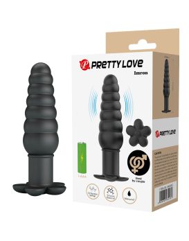 Черный анальный вибростимулятор Imron - 11 см.