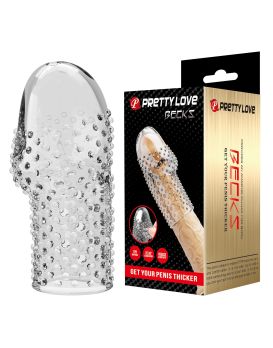 Прозрачная текстурированная насадка на пенис Becks - 8 см.