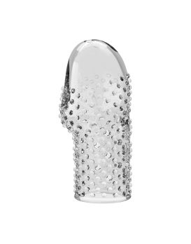 Прозрачная текстурированная насадка на пенис Becks - 8 см.