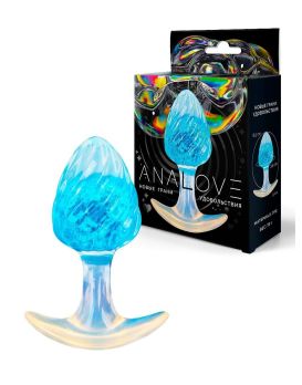 Голубоватая анальная пробка - 9 см.