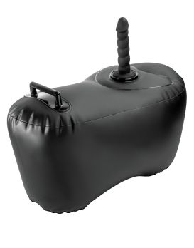 Черное надувное кресло с платформой для фиксации дилдо Body Dock Inflatable Love Seat