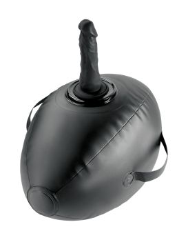 Черный надувной мяч с платформой для фиксации дилдо Body Dock Inflatable Love Ball
