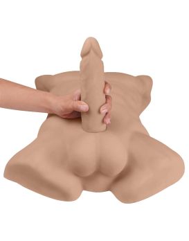 Карамельный мужской торс с фаллоимитатором SILEXD Apollo L 7