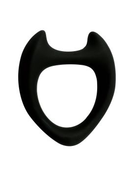Черное эрекционное кольцо с рожками Wooomy Toro M