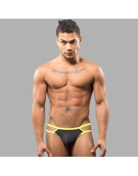 Черные мужские трусы-стринги с 2 боковыми бретелями