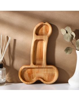 Деревянное блюдо для подачи в форме члена (25 х 16,5 х 1,7 см)