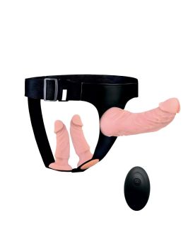 Женский страпон с 3 насадками и вибрацией