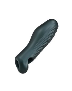 Серая силиконовая насадка на пенис с подхватом Manwan Ryzer