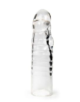 Прозрачная закрытая насадка на член - 15 см.