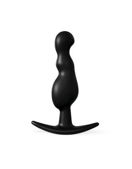 Черная фигурная анальная втулка - 8,5 см.