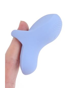 Голубой сенсорный вибромассажёр на палец Fuzu Sensa
