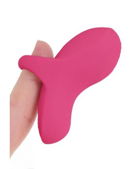 Розовый сенсорный вибромассажёр на палец Fuzu Sensa