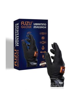 Черная виброперчатка для массажа Fuzu на правую руку