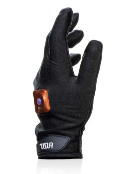 Черная виброперчатка для массажа Fuzu на левую руку