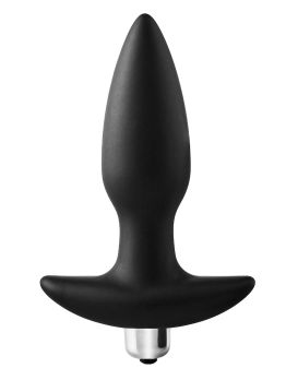 Черная анальная вибропробка FantASStic Vibrating Plug - 14 см.