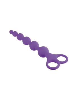 Фиолетовая анальная цепочка 8 Inch Ribbed Silicone Anal Beads - 26 см.