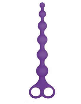 Фиолетовая анальная цепочка 8 Inch Ribbed Silicone Anal Beads - 26 см.