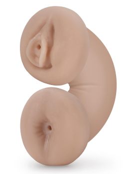 Телесный люминесцентный двусторонний мастурбатор Tasha