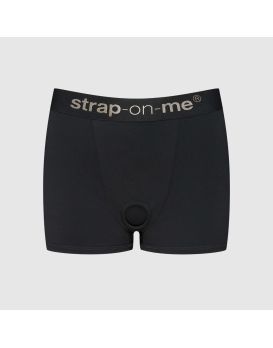 Черные трусики-боксеры для фиксации насадок Strap-on-me Harness Lingerie Allure - size XS
