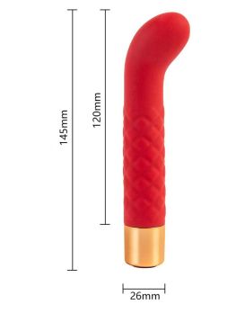 Красный вибратор для G-точки - 14,5 см.
