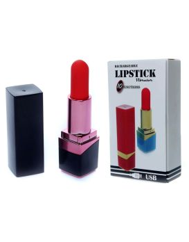 Черный мини-вибратор в форме помады