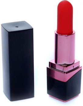 Черный мини-вибратор в форме помады