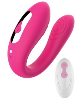 Розовый вибратор для пар с пультом ДУ