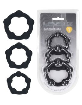 Набор из 3 эрекционных колец Beaded Silicone Cockring Set